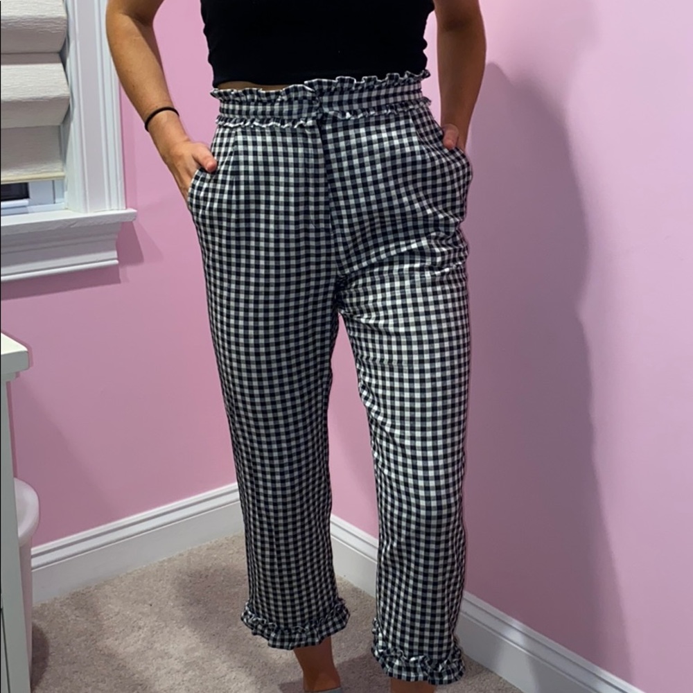 Gingham Topshop Paperbag Pants!!!!